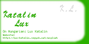 katalin lux business card